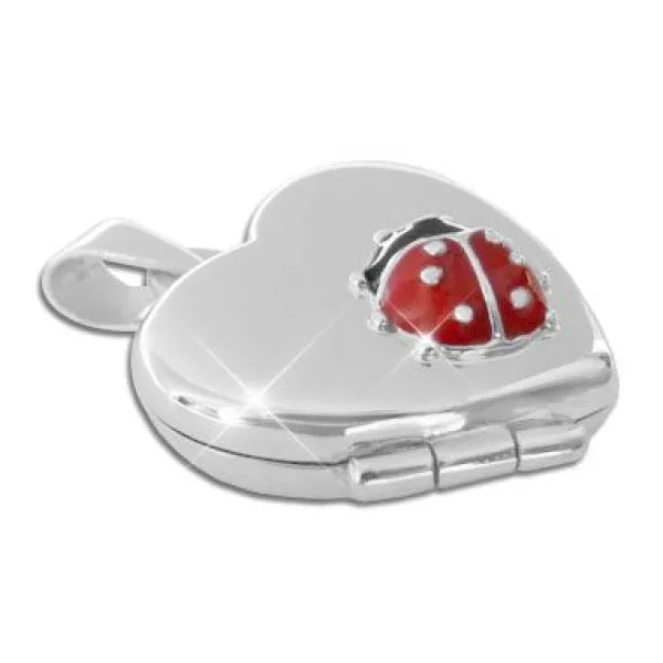 Anhänger Für Kinder|Silber Anhänger|Elfen Schmuck Kindermedaillon mit Marienkäfer 925 Silber