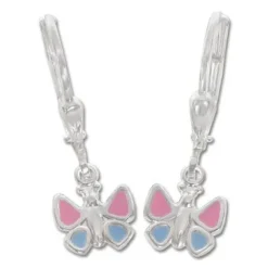 Ohrhänger|Silber Ohrhänger|Elfen Schmuck Kinder Ohrringe Schmetterlinge rosa blau 925 Silber