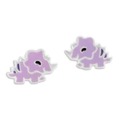 Ohrstecker|Silber Ohrstecker|Elfen Schmuck Kinder Ohrstecker Dinosaurier lila 925 Silber