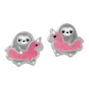 Ohrstecker|Silber Ohrstecker|Elfen Schmuck Kinder Ohrstecker Faultier mit Schwimmring 925 Silber