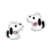 Ohrstecker|Silber Ohrstecker|Elfen Schmuck Kinder Ohrstecker Hunde mit Strass Halsband 925 Silber