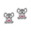 Ohrstecker|Silber Ohrstecker|Elfen Schmuck Kinder Ohrstecker Koala mit Herz 925 Silber