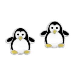 Ohrstecker|Silber Ohrstecker|Elfen Schmuck Kinder Ohrstecker Pinguin 925 Silber
