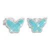 Ohrstecker|Silber Ohrstecker|Elfen Schmuck Kinder Ohrstecker Schmetterlinge blau mit Glitzer 925 Silber