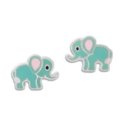 Ohrstecker|Silber Ohrstecker|Elfen Schmuck Kinder Ohrstecker türkise Elefanten 925 Silber