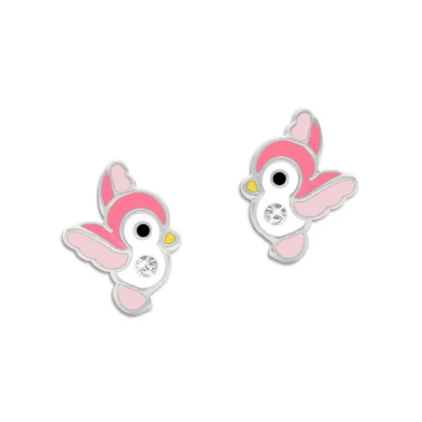 Ohrstecker|Silber Ohrstecker|Elfen Schmuck Kinder Ohrstecker Vögelchen mit Kristall 925 Silber
