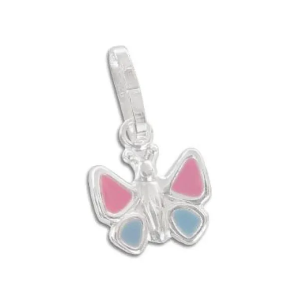 Anhänger Für Kinder|Silber Anhänger|Elfen Schmuck Kinderschmuck Anhänger mit Schmetterling 925 Silber