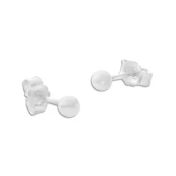 Ohrstecker|Ohrstecker|Elfen Schmuck Kleine Kugel Ohrstecker 2,8 mm mattiert 925 Silber