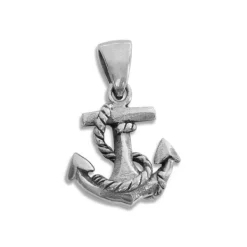 Anhänger Für Herren|Anhänger Für Damen|Elfen Schmuck Kleiner Anhänger Anker mit Seil 925 Silber