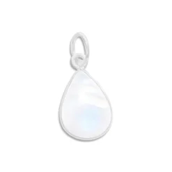 Anhänger Für Damen|Edelstein Anhänger In Silber|Elfen Schmuck Kleiner Mondstein Tropfen Anhänger 925 Silber