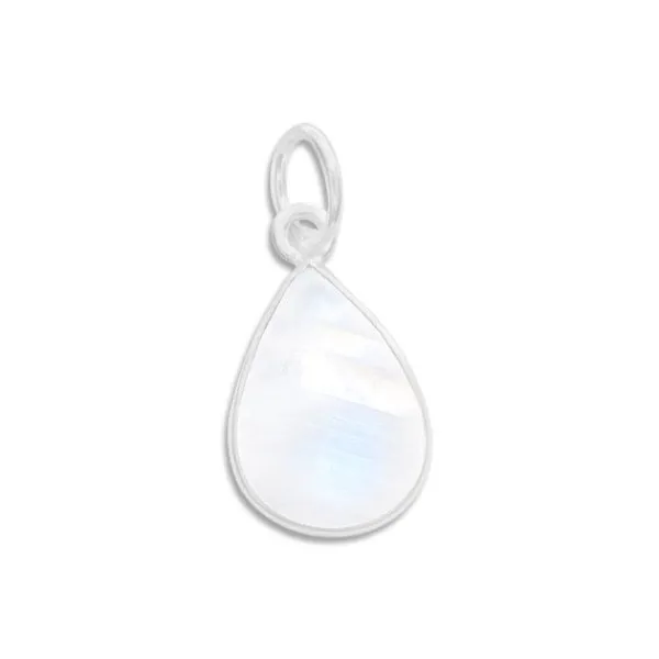 Anhänger Für Damen|Edelstein Anhänger In Silber|Elfen Schmuck Kleiner Mondstein Tropfen Anhänger 925 Silber
