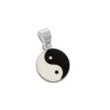 Anhänger Für Kinder|Anhänger Für Damen|Elfen Schmuck Kleiner Yin Yang Anhänger schwarz-creme 10 mm 925 Silber