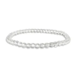 Damenarmbänder|Kugelarmbänder|Elfen Schmuck Kleines Kugel-Armband Bergkristall 4 mm 18,5 cm