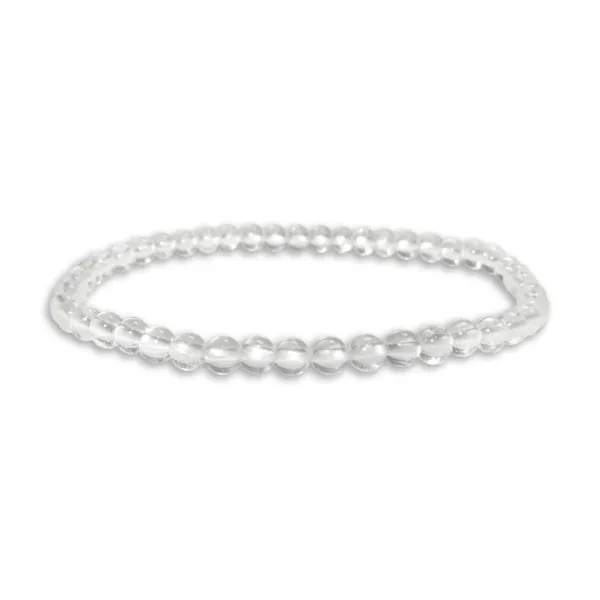 Damenarmbänder|Kugelarmbänder|Elfen Schmuck Kleines Kugel-Armband Bergkristall 4 mm 18,5 cm