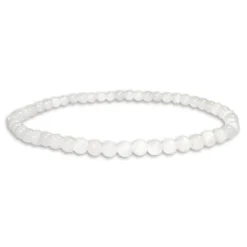 Damenarmbänder|Kugelarmbänder|Elfen Schmuck Kleines Kugel-Armband Regenbogenmondstein weiß 4 mm 18 cm