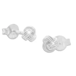 Ohrstecker|Silber Ohrstecker|Elfen Schmuck Knoten Ohrstecker 4,5 mm 925 Silber