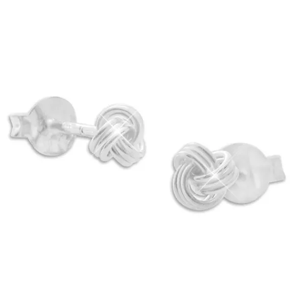 Ohrstecker|Silber Ohrstecker|Elfen Schmuck Knoten Ohrstecker 4,5 mm 925 Silber