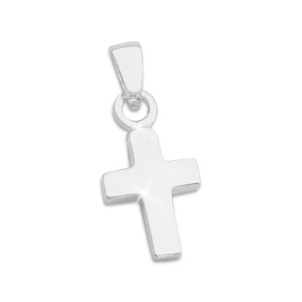 Anhänger Für Kinder|Anhänger Für Damen|Elfen Schmuck Kreuz Anhänger massiv und glänzend 925 Silber