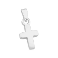 Anhänger Für Kinder|Anhänger Für Damen|Elfen Schmuck Kreuz Anhänger massiv und mattiert 925 Silber