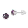 Ohrstecker|Ohrstecker|Elfen Schmuck Kristall Ohrstecker dunkel lila rund 5 mm 925 Silber