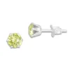 Ohrstecker|Ohrstecker|Elfen Schmuck Kristall Ohrstecker gelbgrün rund 5 mm 925 Silber