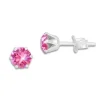 Ohrstecker|Ohrstecker|Elfen Schmuck Kristall Ohrstecker pink rund 5 mm 925 Silber