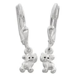 Ohrhänger|Silber Ohrhänger|Elfen Schmuck Kätzchen Ohrringe 925 Silber