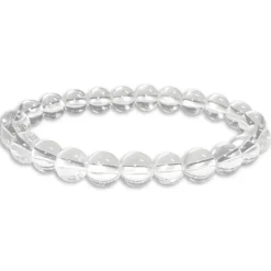 Damenarmbänder|Kugelarmbänder|Elfen Schmuck Kugelarmband Bergkristall 8 mm 18,5 cm