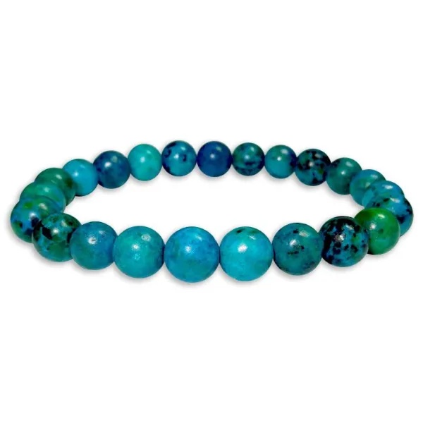 Damenarmbänder|Kugelarmbänder|Elfen Schmuck Kugelarmband Chrysokoll 8 mm 18,5 cm
