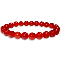 Damenarmbänder|Kugelarmbänder|Elfen Schmuck Kugelarmband Karneol 8 mm 18 cm