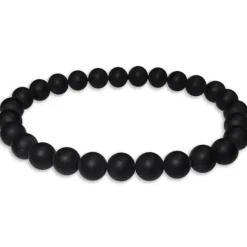 Herrenarmbänder|Kugelarmbänder|Elfen Schmuck Kugelarmband Onyx matt 8 mm 21 cm