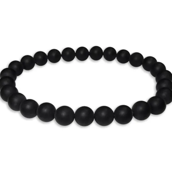 Herrenarmbänder|Kugelarmbänder|Elfen Schmuck Kugelarmband Onyx matt 8 mm 21 cm