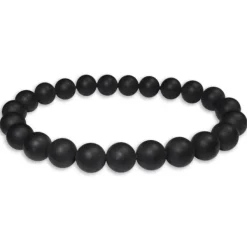 Herrenarmbänder|Damenarmbänder|Elfen Schmuck Kugelarmband Onyx matt 8 mm 19,5 cm