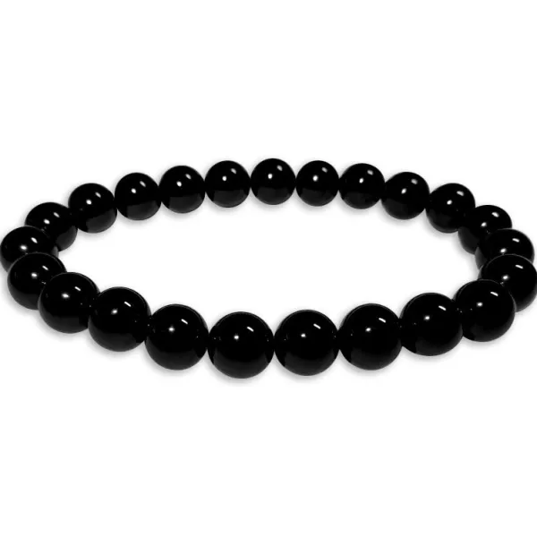 Herrenarmbänder|Damenarmbänder|Elfen Schmuck Kugelarmband Onyx 8 mm 19 cm