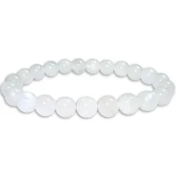 Damenarmbänder|Kugelarmbänder|Elfen Schmuck Kugelarmband Regenbogenmondstein weiß 8 mm 19 cm