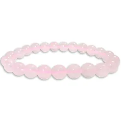 Damenarmbänder|Kugelarmbänder|Elfen Schmuck Kugelarmband Rosenquarz hell 8 mm 19 cm