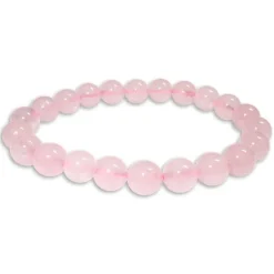 Damenarmbänder|Kugelarmbänder|Elfen Schmuck Kugelarmband Rosenquarz 8 mm 19 cm