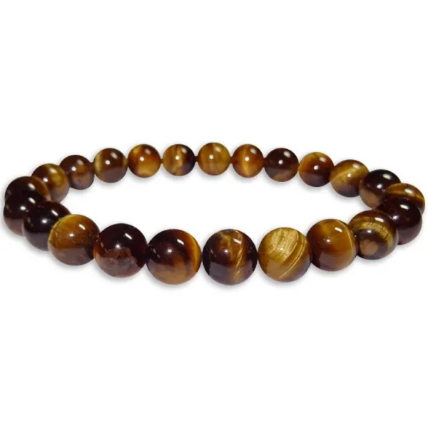Herrenarmbänder|Damenarmbänder|Elfen Schmuck Kugelarmband Tigerauge 8 mm 19 cm