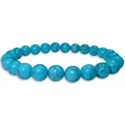Herrenarmbänder|Damenarmbänder|Elfen Schmuck Kugelarmband Türkis 8 mm 19,5 cm