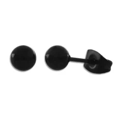 Ohrstecker|Ohrstecker|Elfen Schmuck Kugel Ohrstecker Edelstahl schwarz glänzend 6 mm