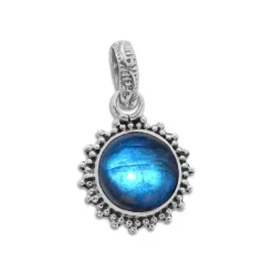 Anhänger Für Damen|Edelstein Anhänger In Silber|Elfen Schmuck Labradorit Sonne filigraner Anhänger geschwärzt 925 Silber