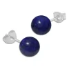 Ohrstecker|Edelstein Ohrringe|Elfen Schmuck Lapislazuli Ohrstecker 8 mm 925 Silber