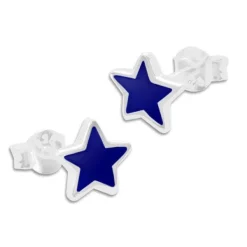 Ohrstecker|Edelstein Ohrringe|Elfen Schmuck Lapislazuli Ohrstecker Stern 925 Silber