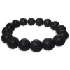 Herrenarmbänder|Damenarmbänder|Elfen Schmuck Lava Kugelarmband Lavastein 12 mm 19 cm