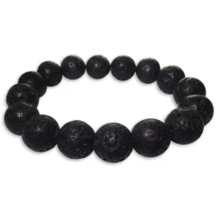 Herrenarmbänder|Damenarmbänder|Elfen Schmuck Lava Kugelarmband Lavastein 12 mm 19 cm