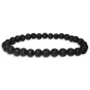 Herrenarmbänder|Damenarmbänder|Elfen Schmuck Lava Lavastein Kugel Armband 6 mm 19 cm