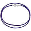 Kinderketten|Elfen Schmuck Lederband dunkel lila 38 cm mit 925 Silber Verschluss