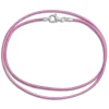 Kinderketten|Elfen Schmuck Lederband rosa 38 cm mit 925 Silber Verschluss