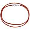 Kinderketten|Elfen Schmuck Lederband rot 38 cm mit 925 Silber Verschluss