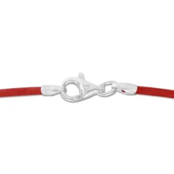 Kinderketten|Elfen Schmuck Lederband rot 38 cm mit 925 Silber Verschluss